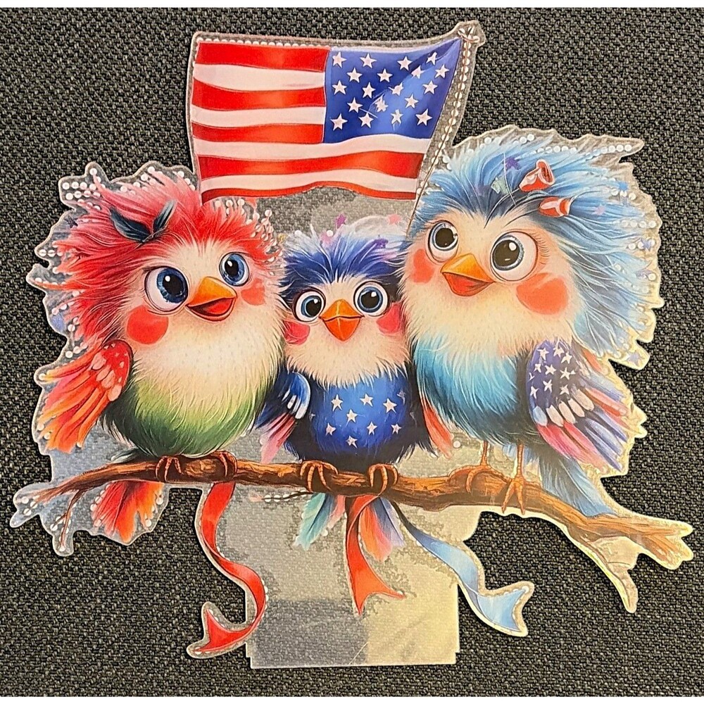 DIY Diamond Painting Wall Hanging Kit Patriotic Birds with American Flag